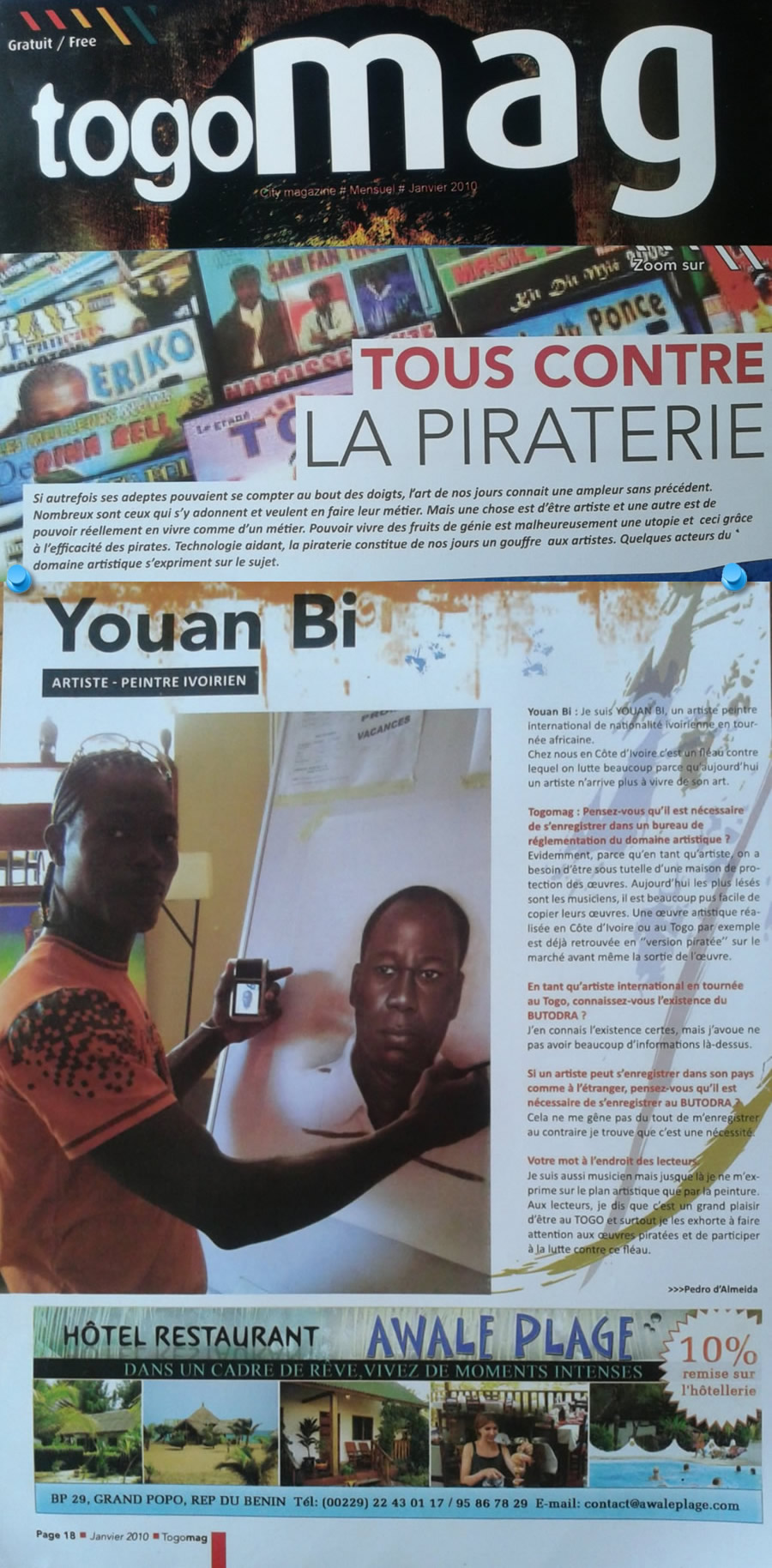 TOGO MAG, TOUS CONTRE LA PIRATERIE